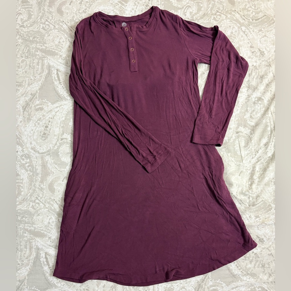 Kindred Bravely Women's Burgundy Pajama Dress